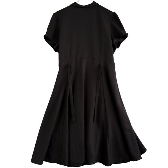 TEREBA MARIE Black Fit & Flare Dress L DK Cottagecore Goth Romance Aesthetic - Picture 2 of 10